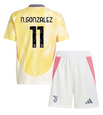 Juventus Nicolas Gonzalez #11 Segunda Equipación Niños 2024-25 Manga Corta (+ Pantalones cortos)